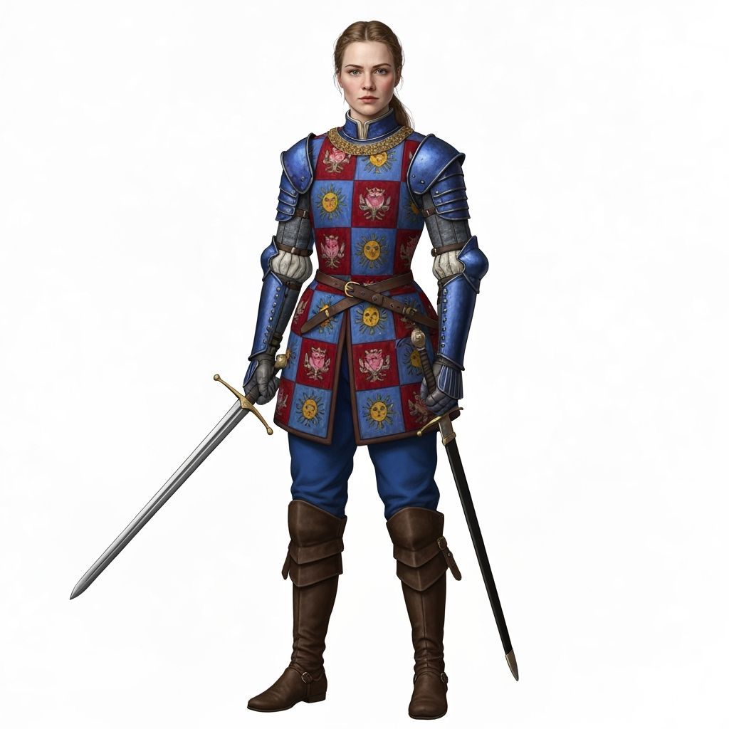 Brienne of Tarth in Cobalt Armor on Destrier