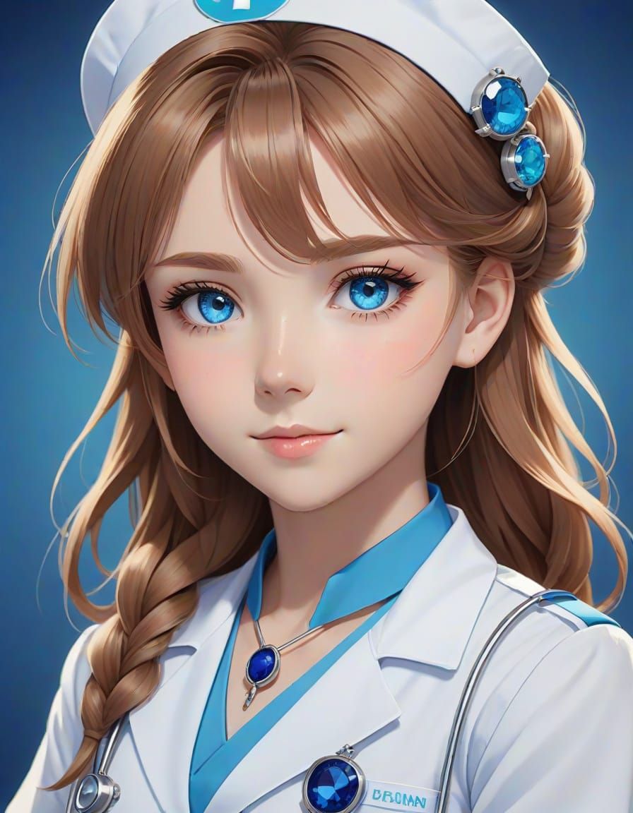 Cute Anime Sapphire Goddess of Healing