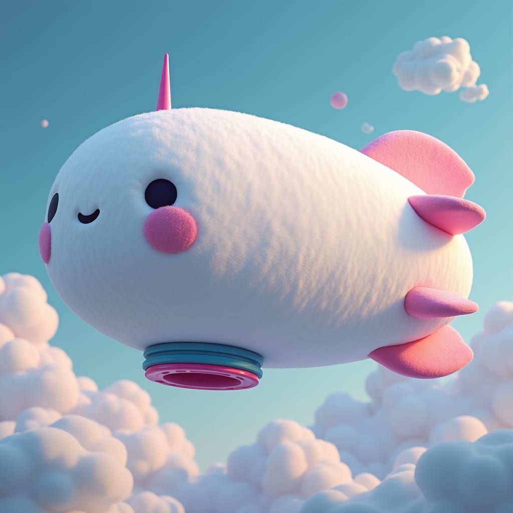 Playful Gaming Blimp with Vibrant Colors and Soft Texture