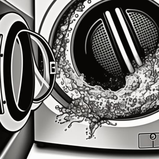 Turbulent Washing Machine Nightmare in Hyperrealistic Detail