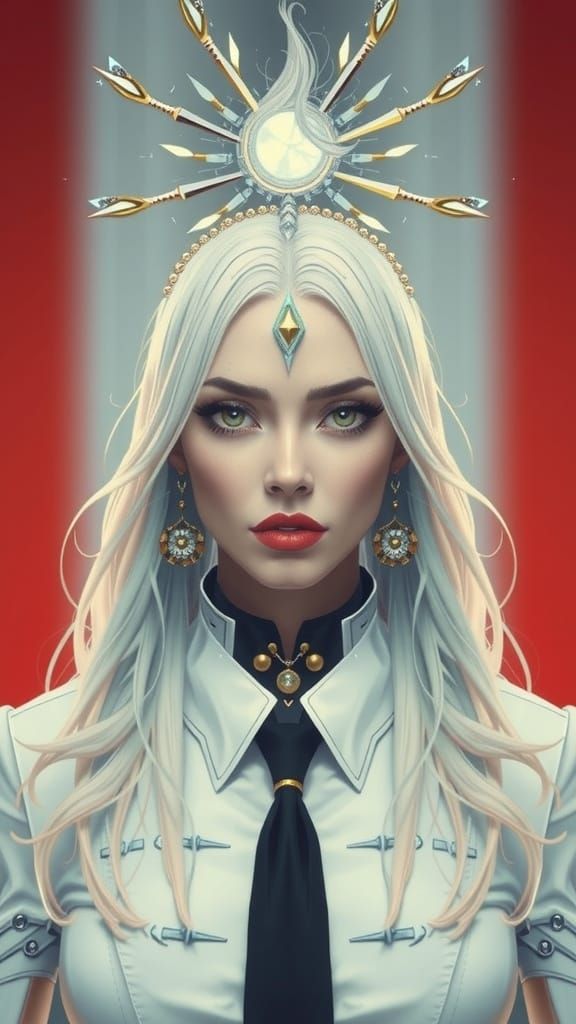 Fiery Haired Woman in Digital Art