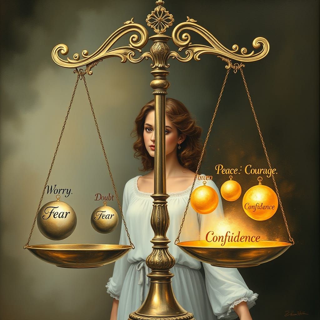 Hopeful Balance in Dreamlike Symbolism