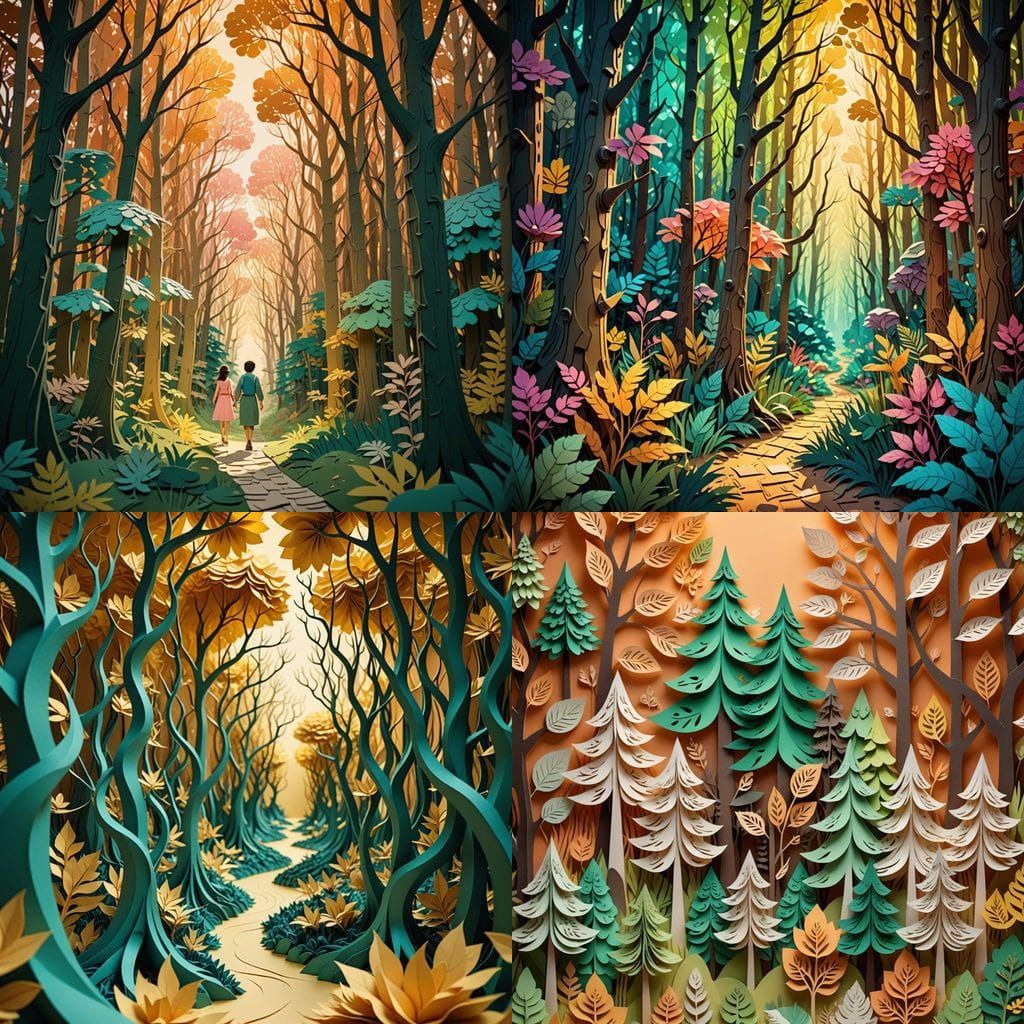 Paper Forest: A Minimalist Landscape