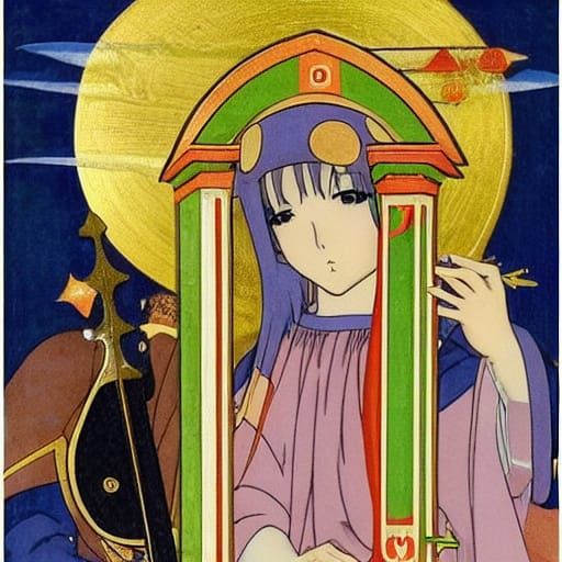 Surreal Anime Mashup of Chibiusa on Bass Viol