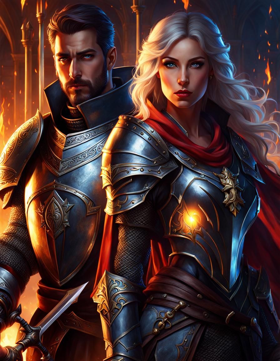 Elegant Fantasy Scene in a Medieval Art Style