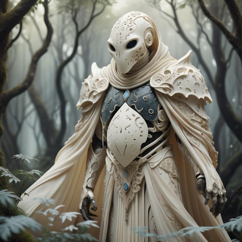 Ethereal Ivory Golem in Mystic Forest