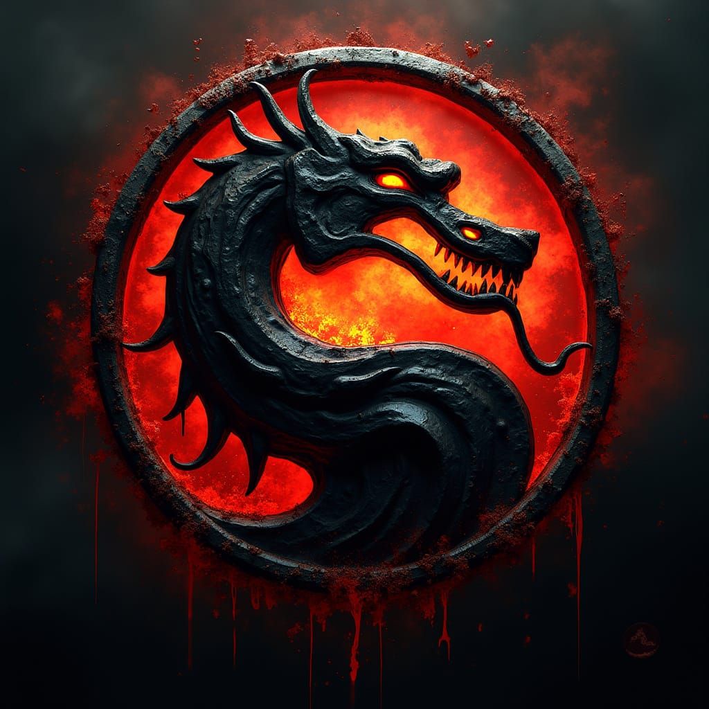 Menacing Mortal Kombat Logo in Dark Mystical Style