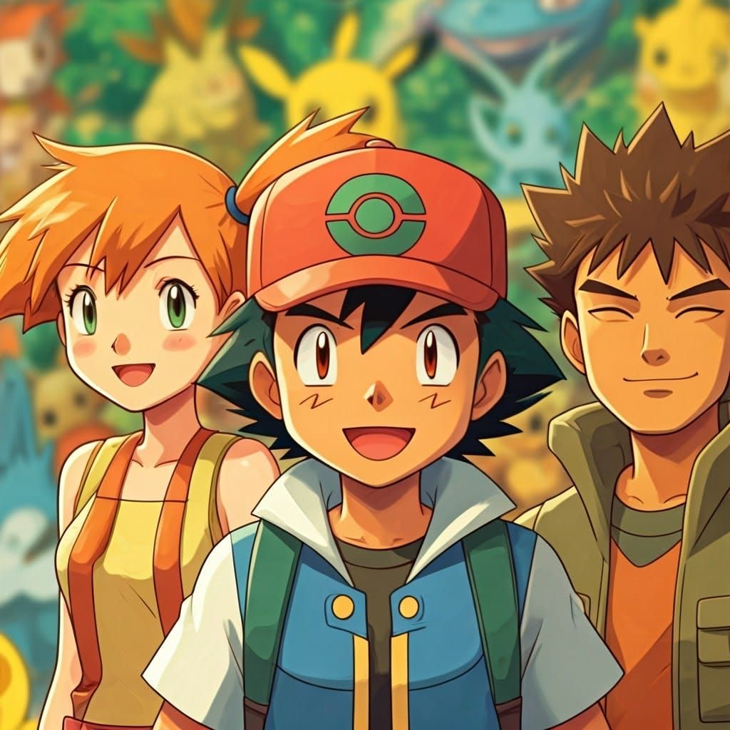 Ash Ketchum, Misty, and Brock Unite in Vibrant Pokémon Adven...