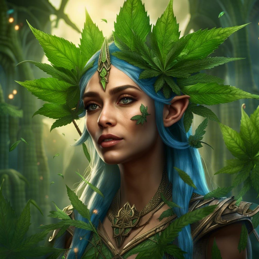 Enchanted Elven Goddess amidst Verdant Nature