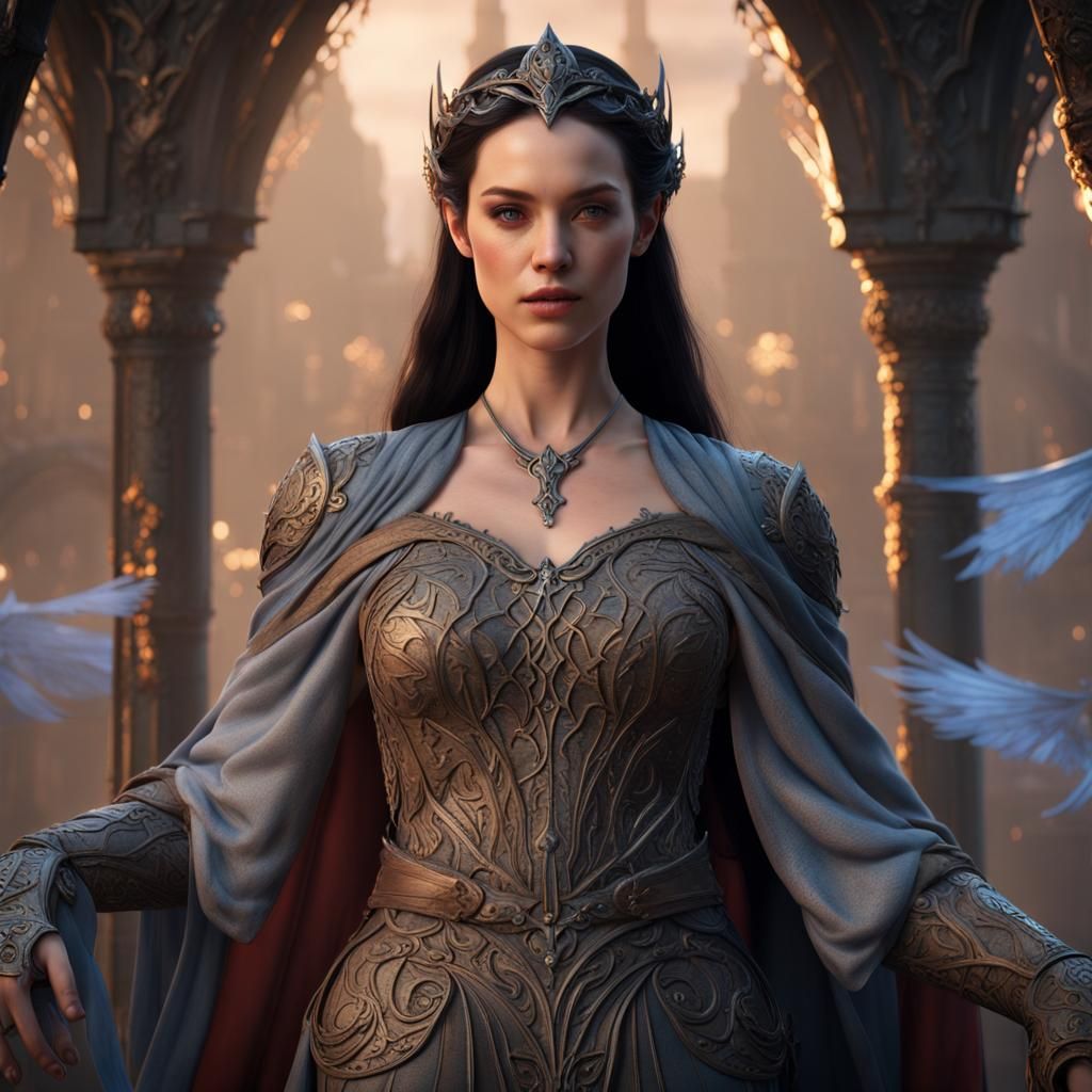 Ethereal Fantasy Goddess in Vibrant Splendor