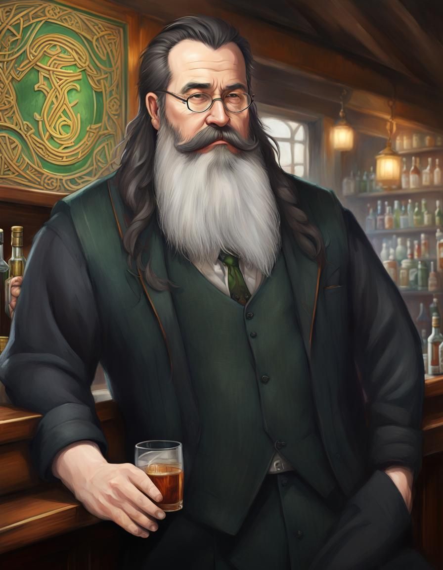 Distinguished Gentleman Sipping Scotch in a Pub Setting