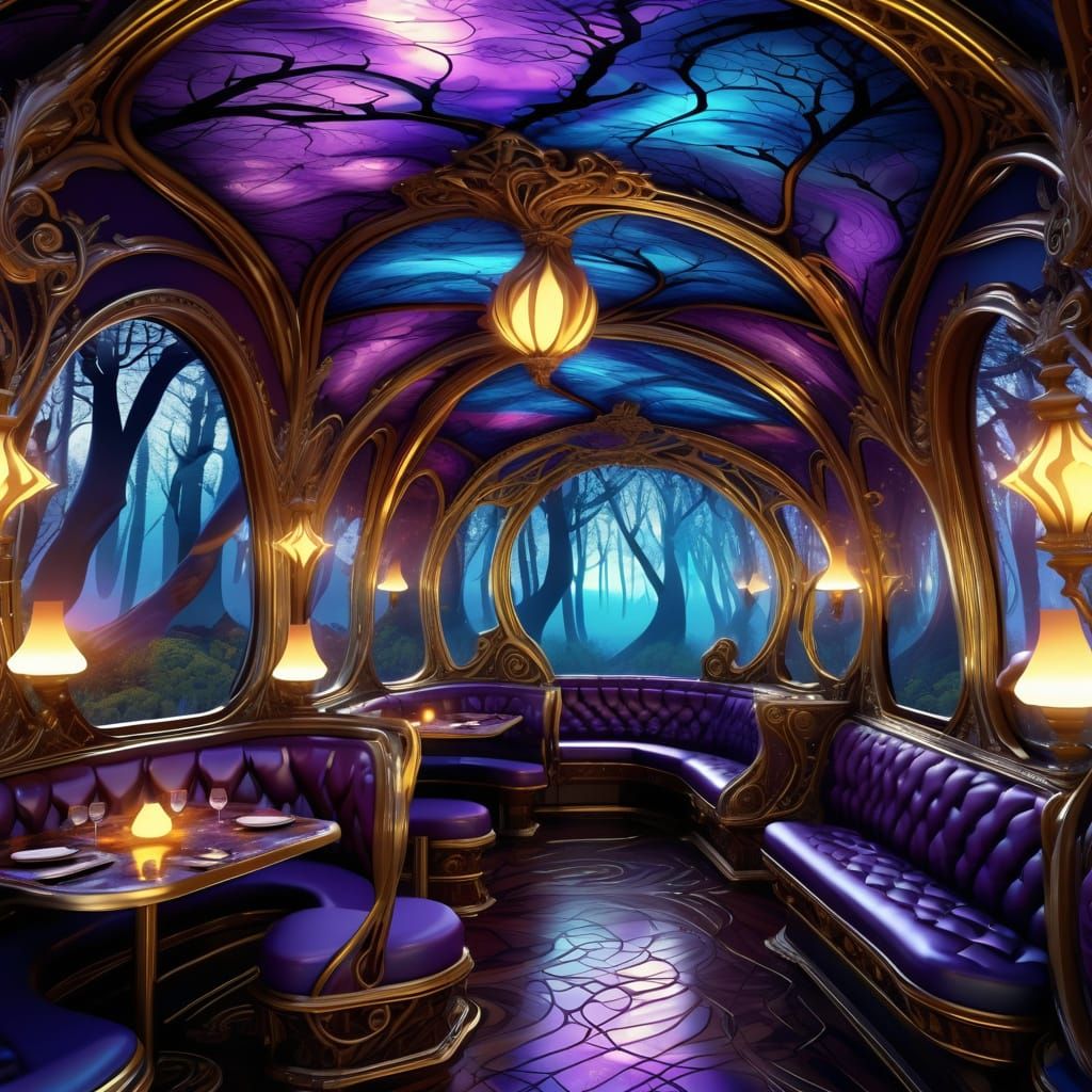 Virtual Vampire Bar in Mystical Forest: Macro Photography