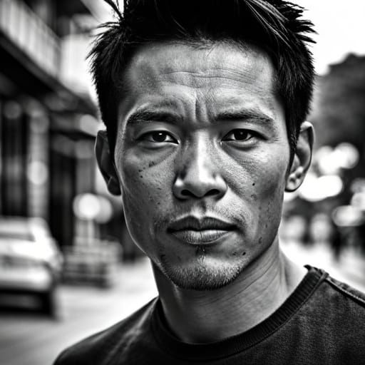 Hyperrealistic Portrait of a Handsome Vietnamese Man
