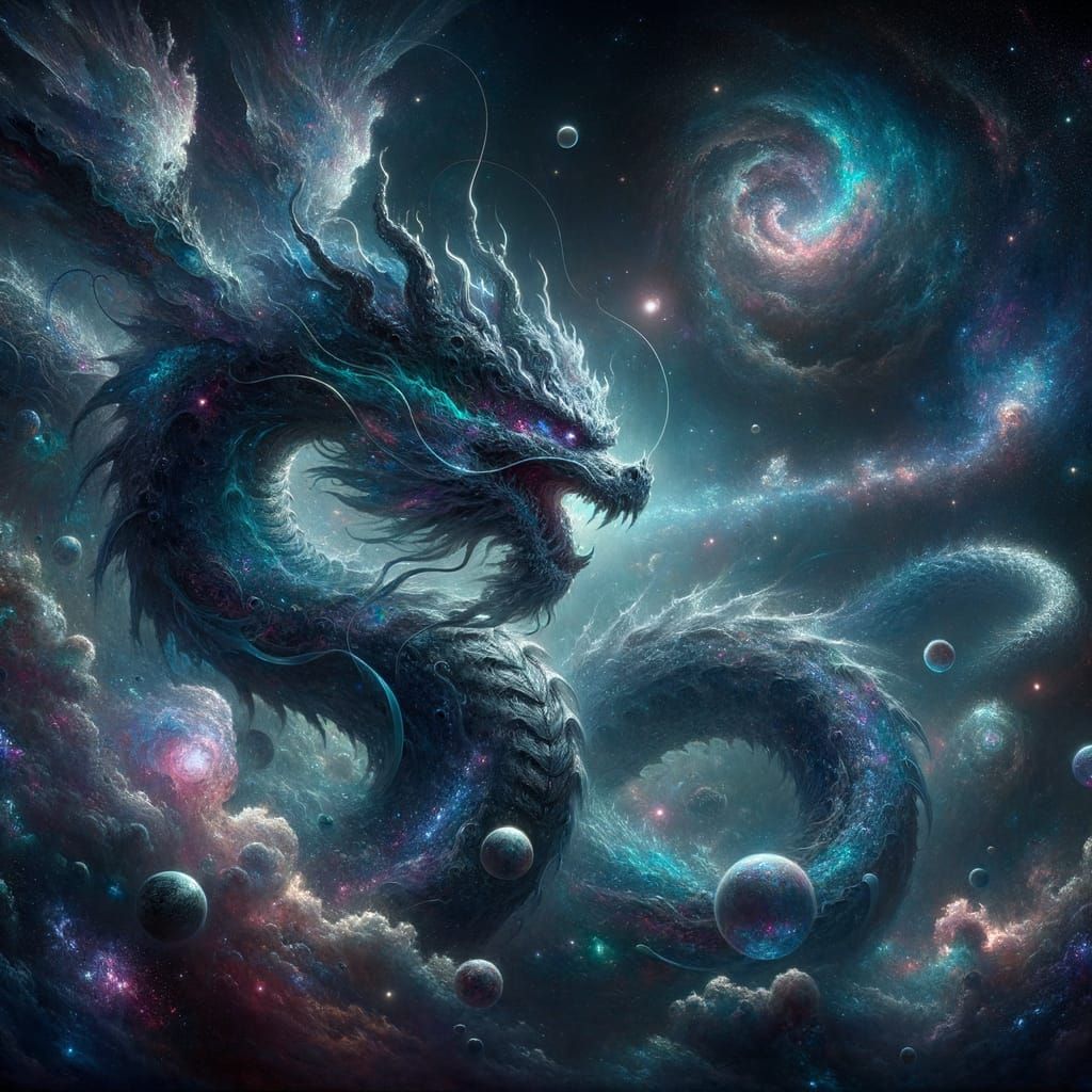 Cosmic Serpentine Dragon in Celestial Glory
