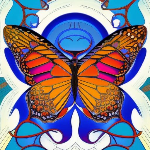 Butterfly in Flight: A Matisse-Inspired Comic Art