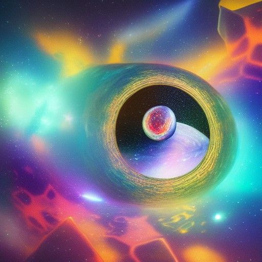 Cosmic Astral Dreamscapes in Vibrant Mixed Media