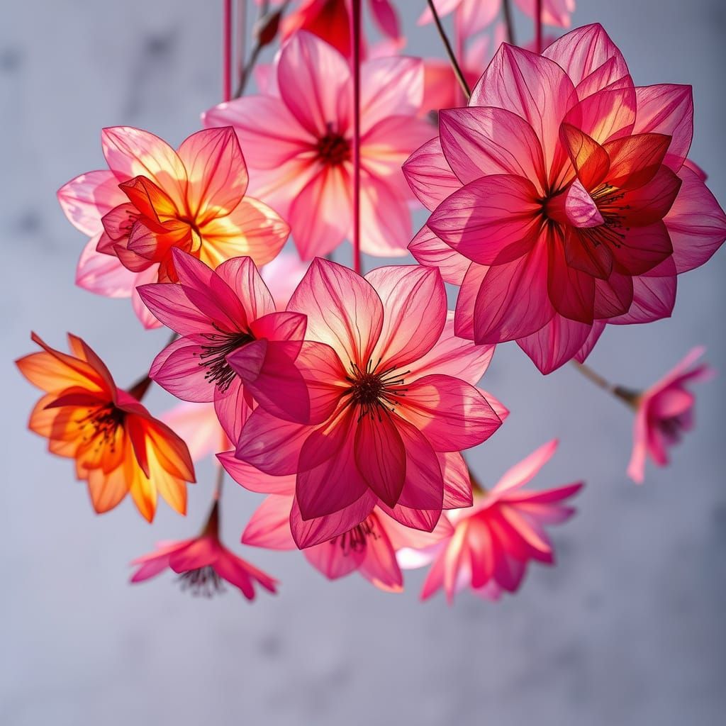 Dreamlike Floral Wonderland in Vibrant Colors and Intricate ...