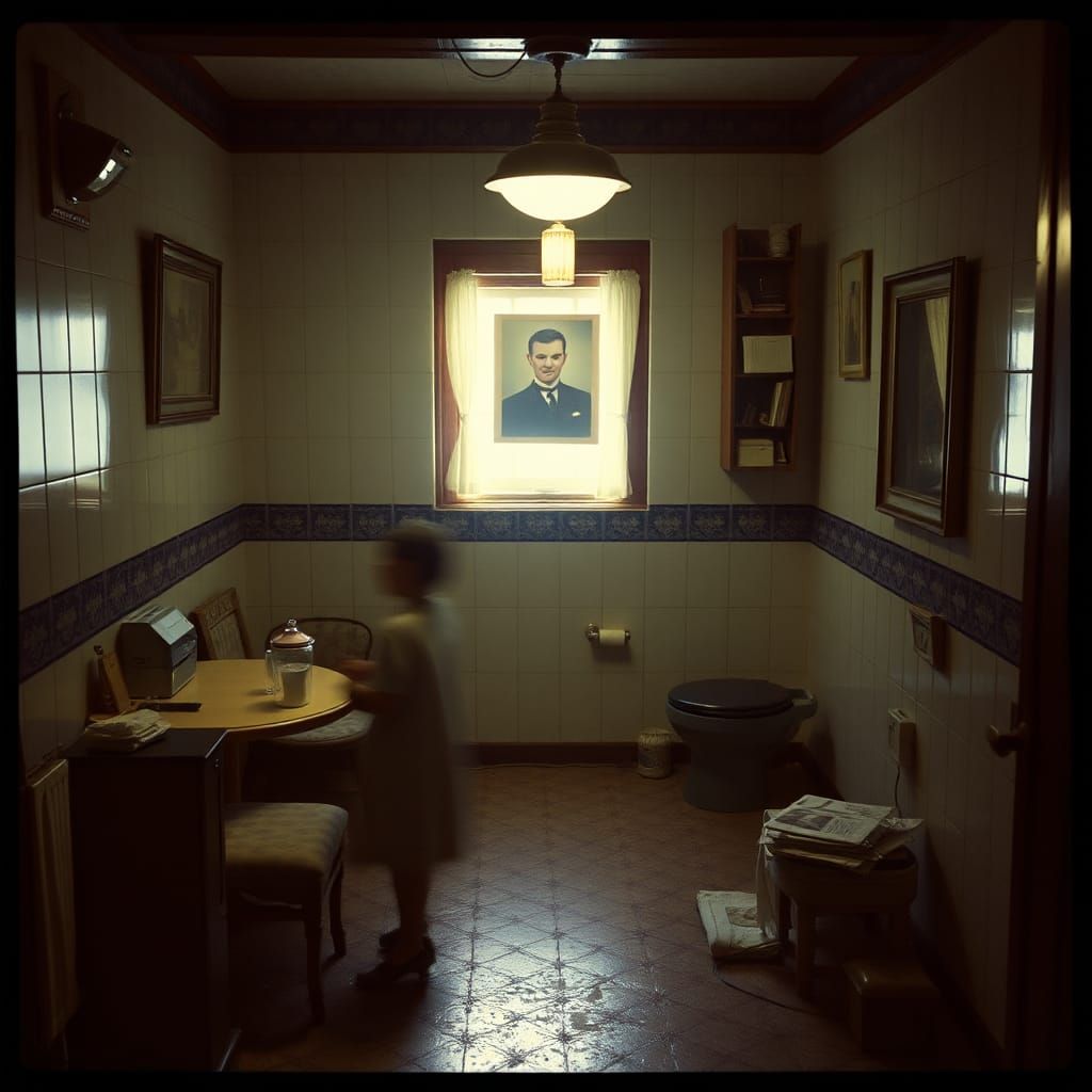 Mysterious Urban Scene at Night