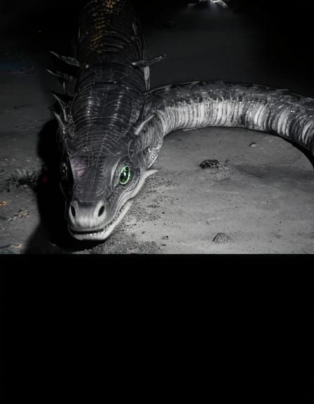 Bioluminescent Alien Serpent with Two Tails on Earth