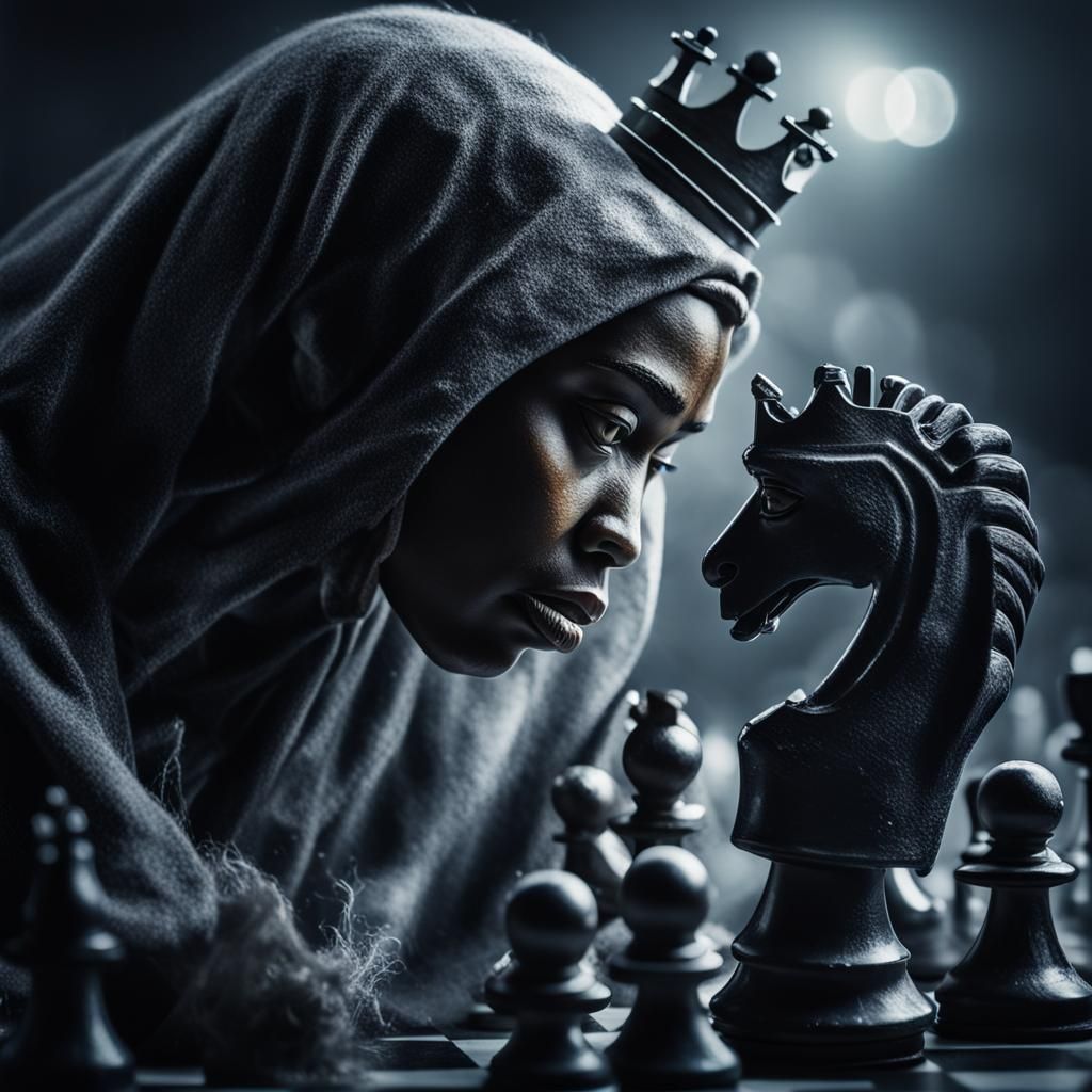 The Black Chess Queen in Photorealistic Glory