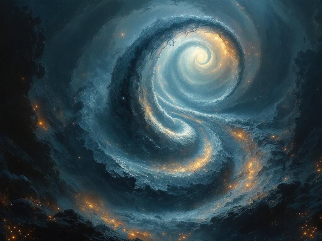 Helixes Swirl Through Murky Mists of Time Into an Orographer...