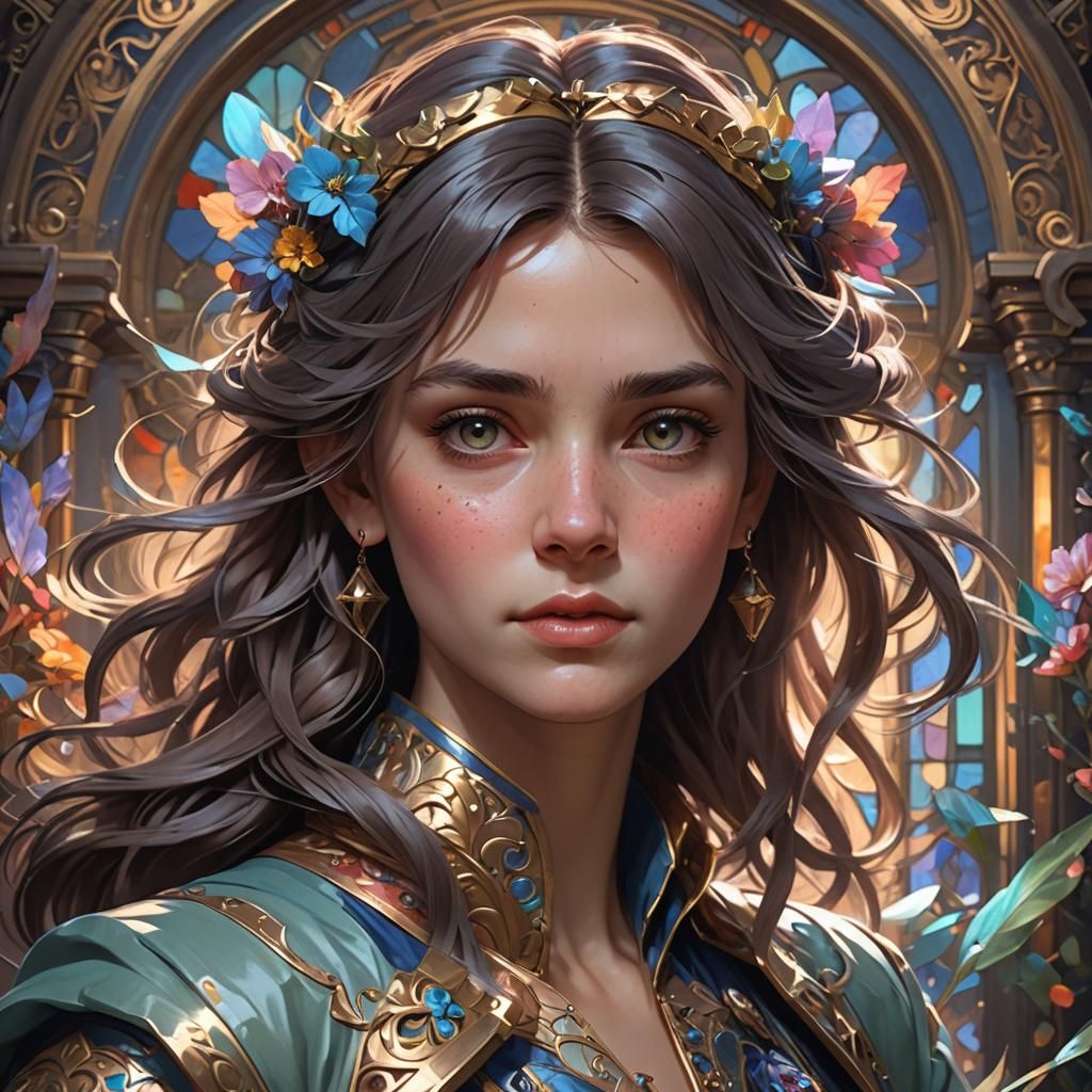 Surreal Portrait of Matilda in Triadic Colors