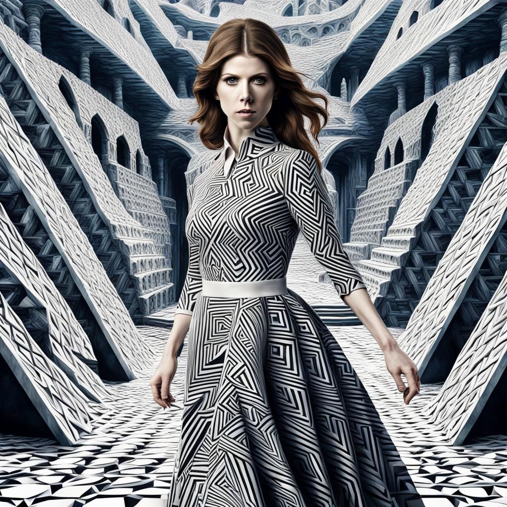 Anna Kendrick in a Mind Bending Optical Illusion Dressed in....