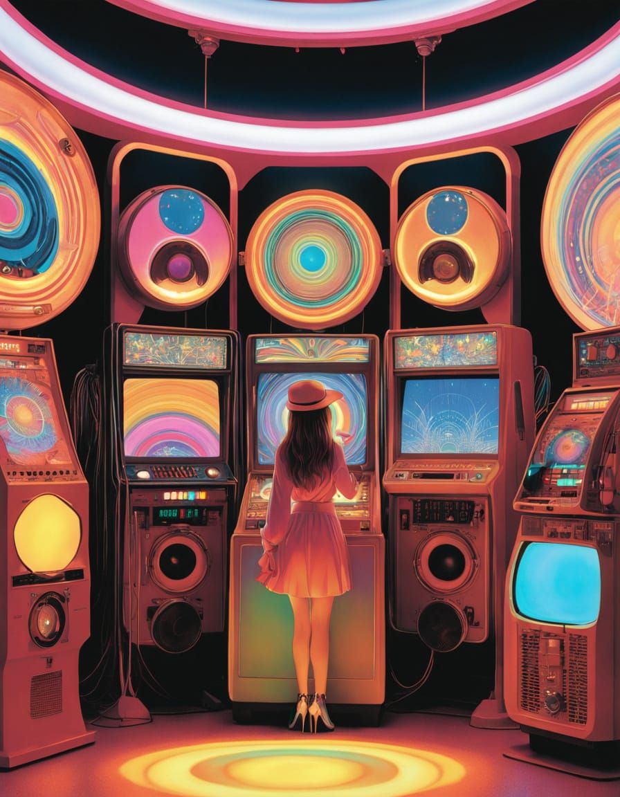 contrasting, early 1970s, starched