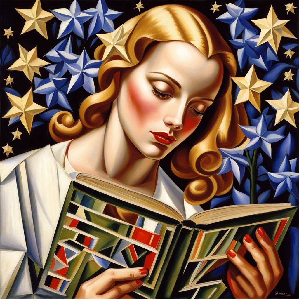 Tamara de Lempicka Self-Portrait in a Sparkling Celestial Ga...
