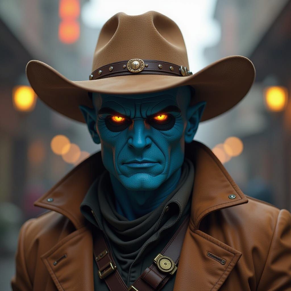 Cad Bane, Duros Bounty Hunter in Gritty Sci-Fi Style