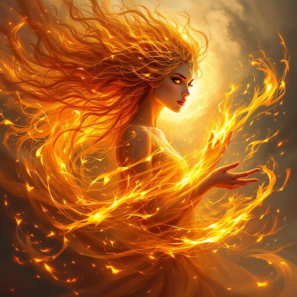 Fiery Goddess in Blazing Aesthetic