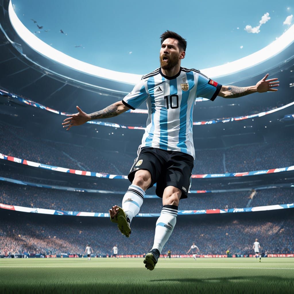 Argentina's Messi Scores in a Fantastical Stadium Scene