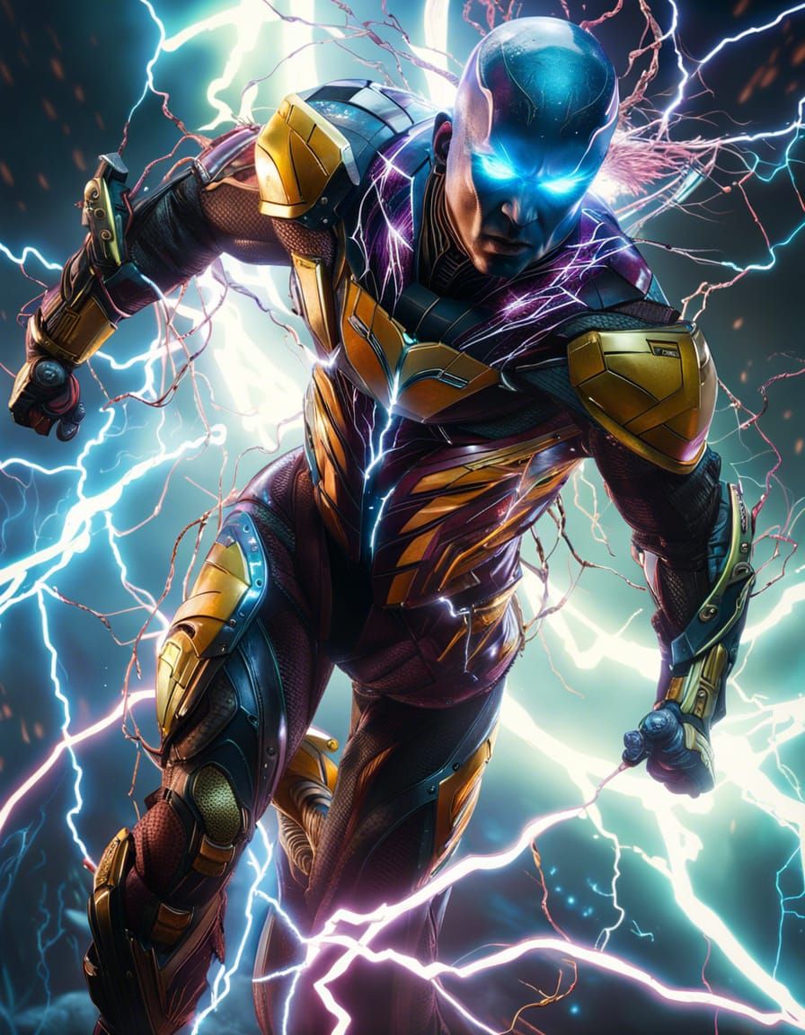 Electro, a Cyberpunk Villain in Stunning Digital Oil Paintin...