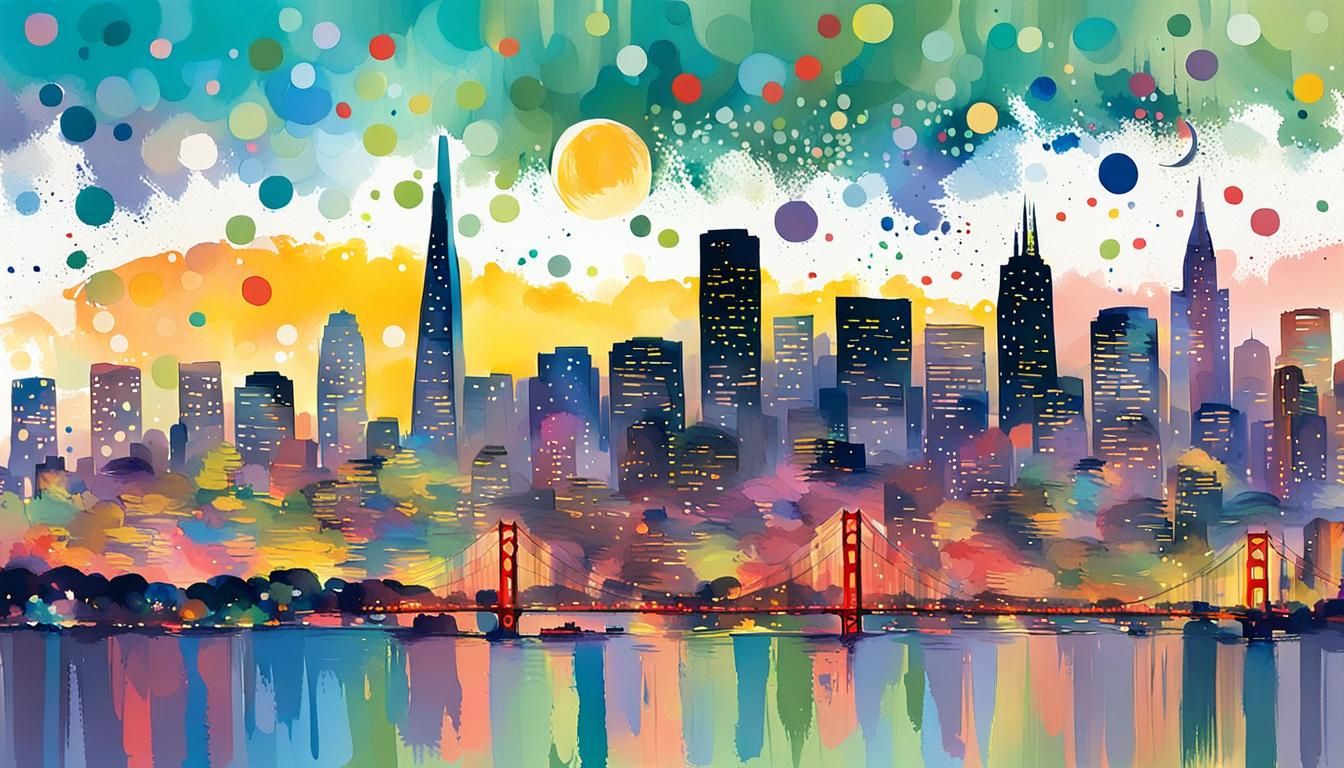 San Francisco Skyline in Vibrant Impressionist Style