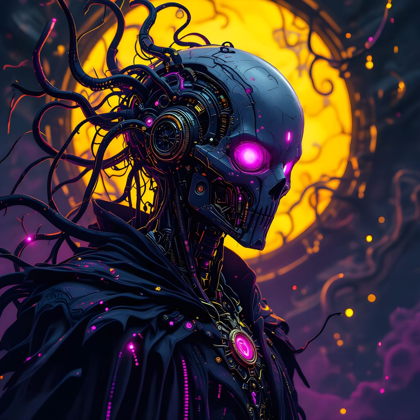 Biomechanical Eldritch Horror in Dark Fantasy Style