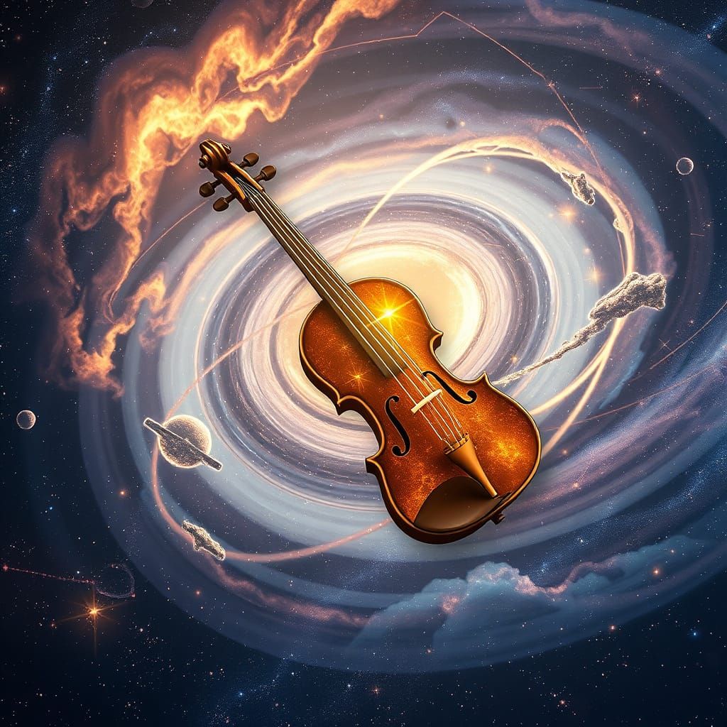 Ethereal Violin Masterpiece Radiates Cosmic Harmony