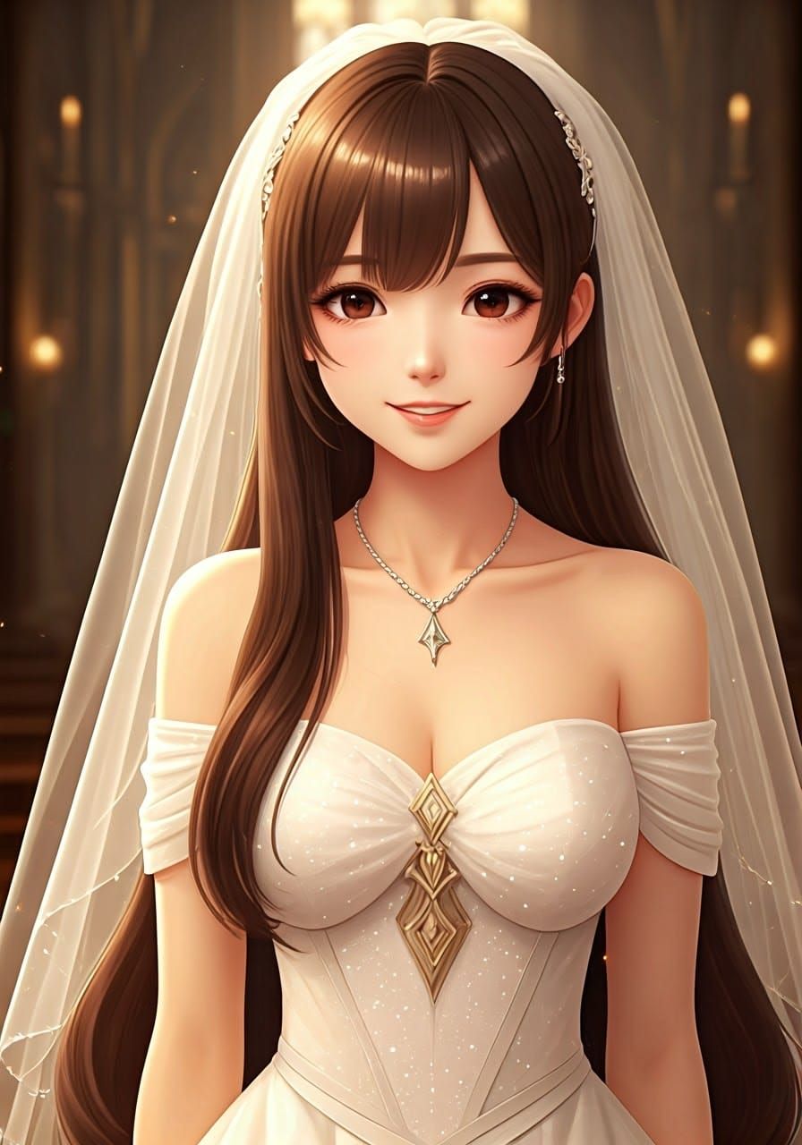 Anime Bride Exchanges Vows in Sparkling Gown