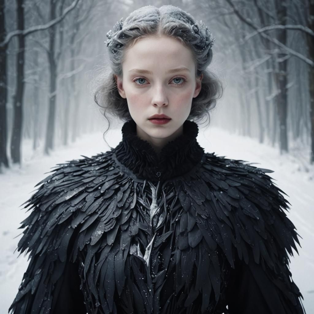 Crow Maiden in Cyberpunk Fashion Style