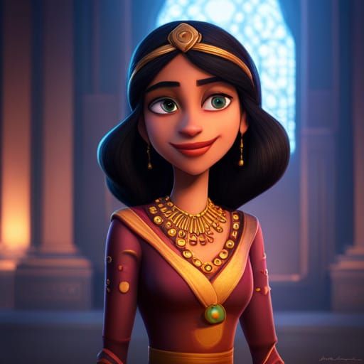 Fantastical Princess Jasmine Portrait in a Big Hero 6 Univer...