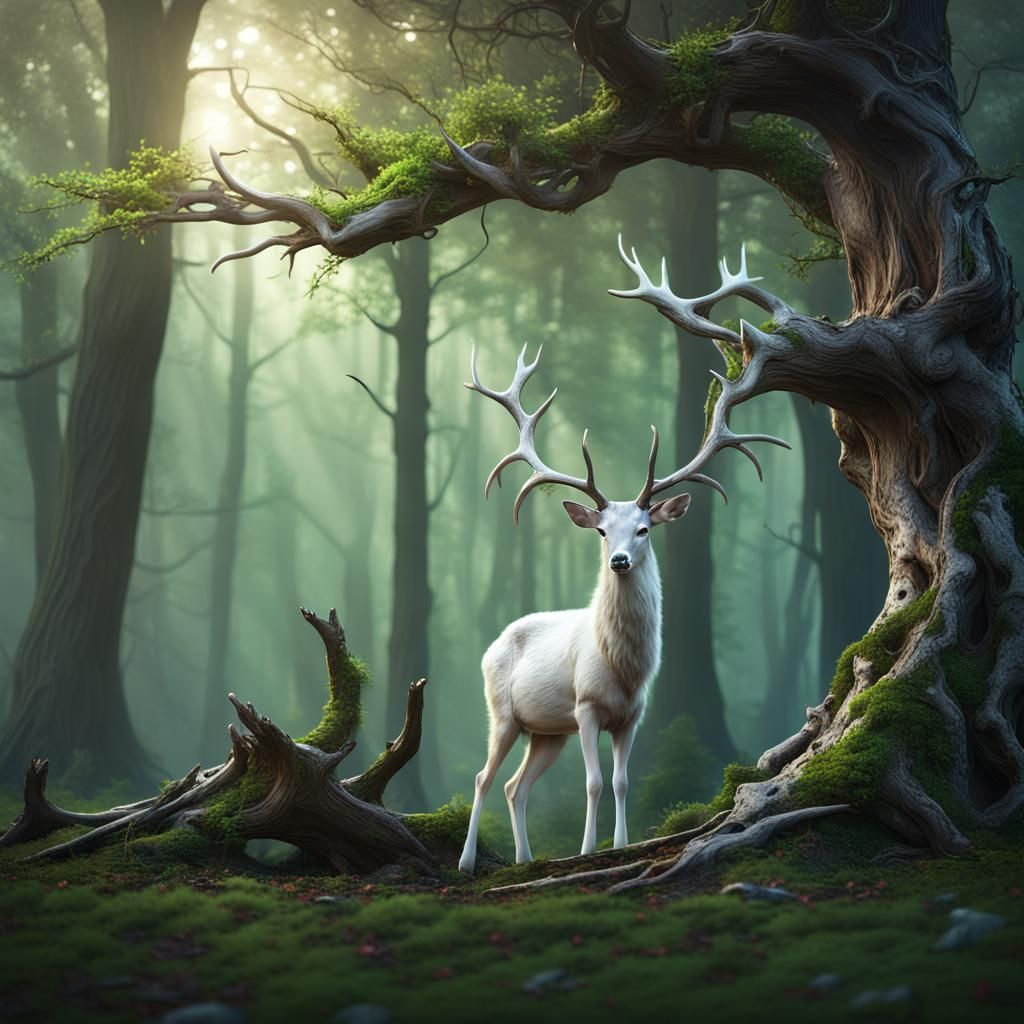 Sacred Revival in a Dying Forest, Fantastical Art