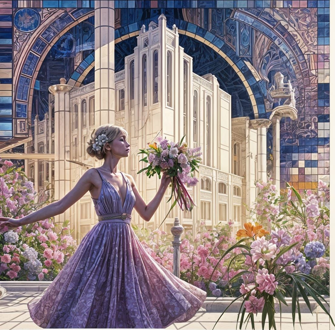 Vibrant Youth Embodying the Spirit of the Times in Art Deco....