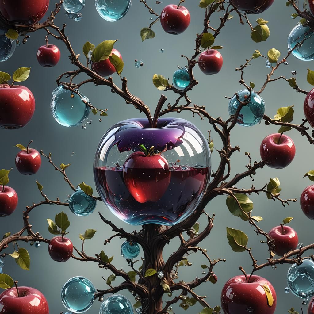 Intricate Glass Apple in a Fantasy Concept Art