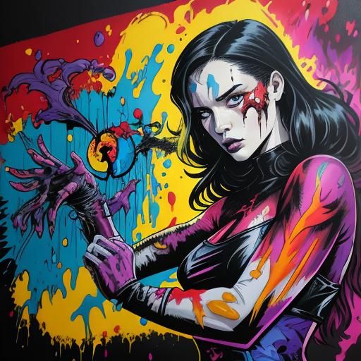 Sizzling Pop Art Demonic Seductress