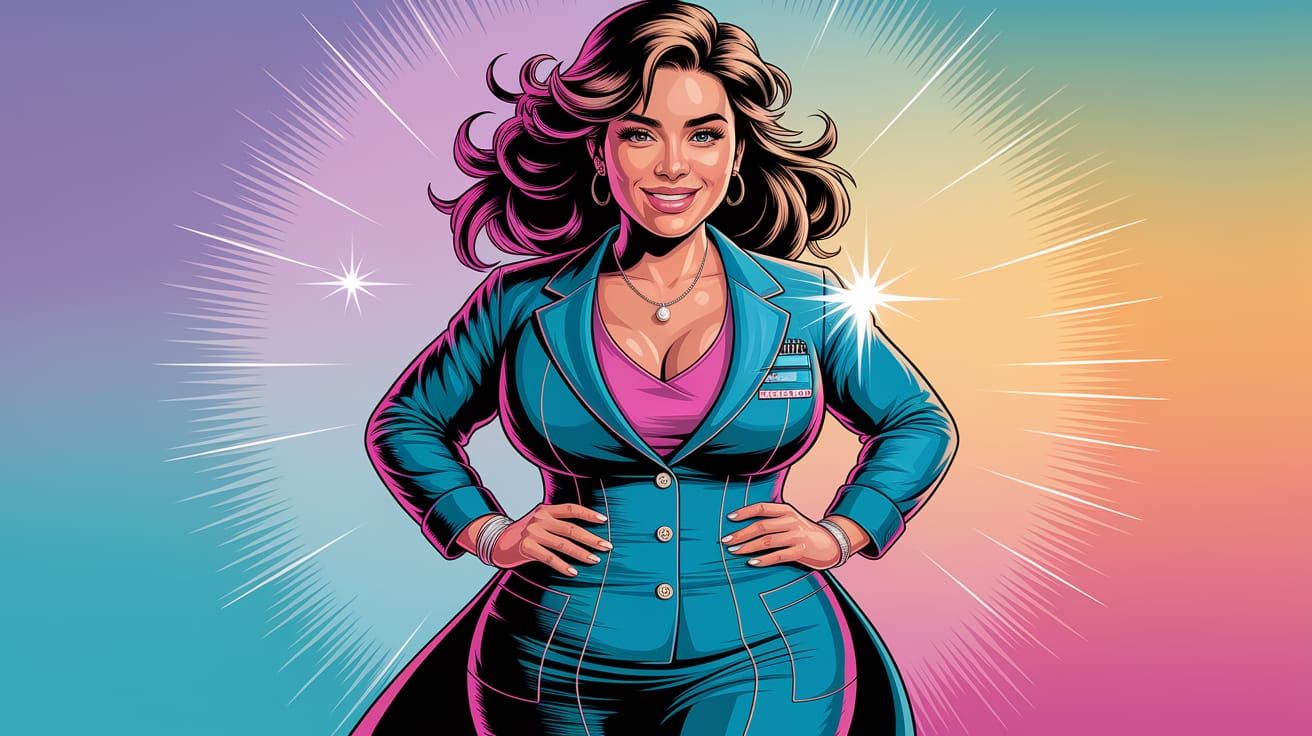 Curvy Female Dentist in Elegant Digital Art