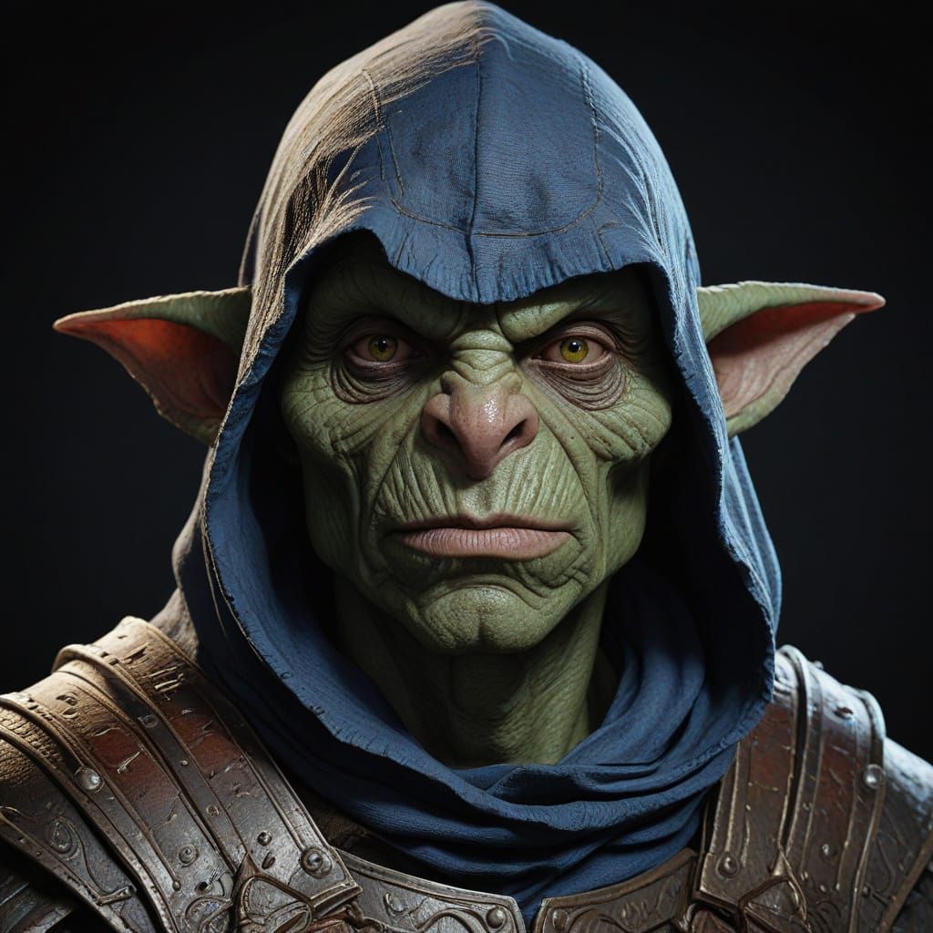 Medieval Goblin Warrior in Triadic Colors