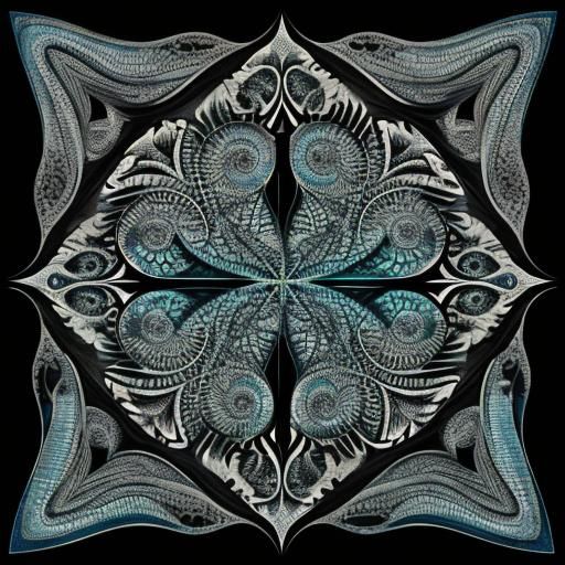 Turbulent Ink Rivers in Abstract Fractal Vortex