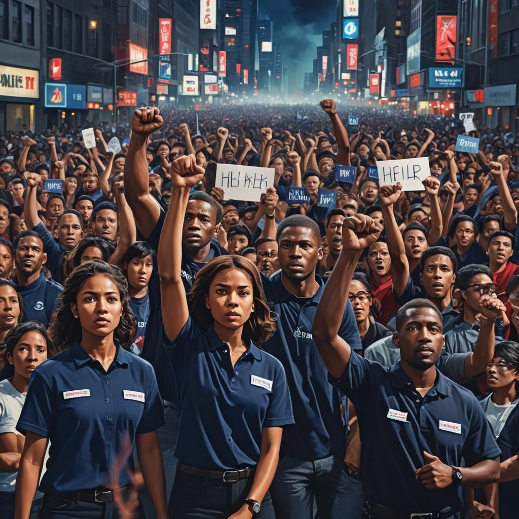 Men United in Solidarity with Determined Expressions