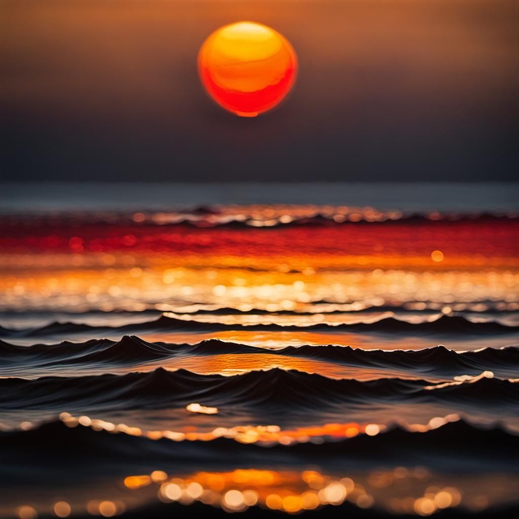 Warm Sunset Glow on the Ocean's Horizon