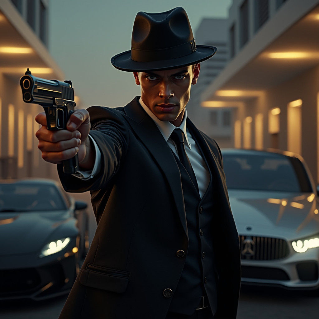 Mafia Don in Luxury Noir Style