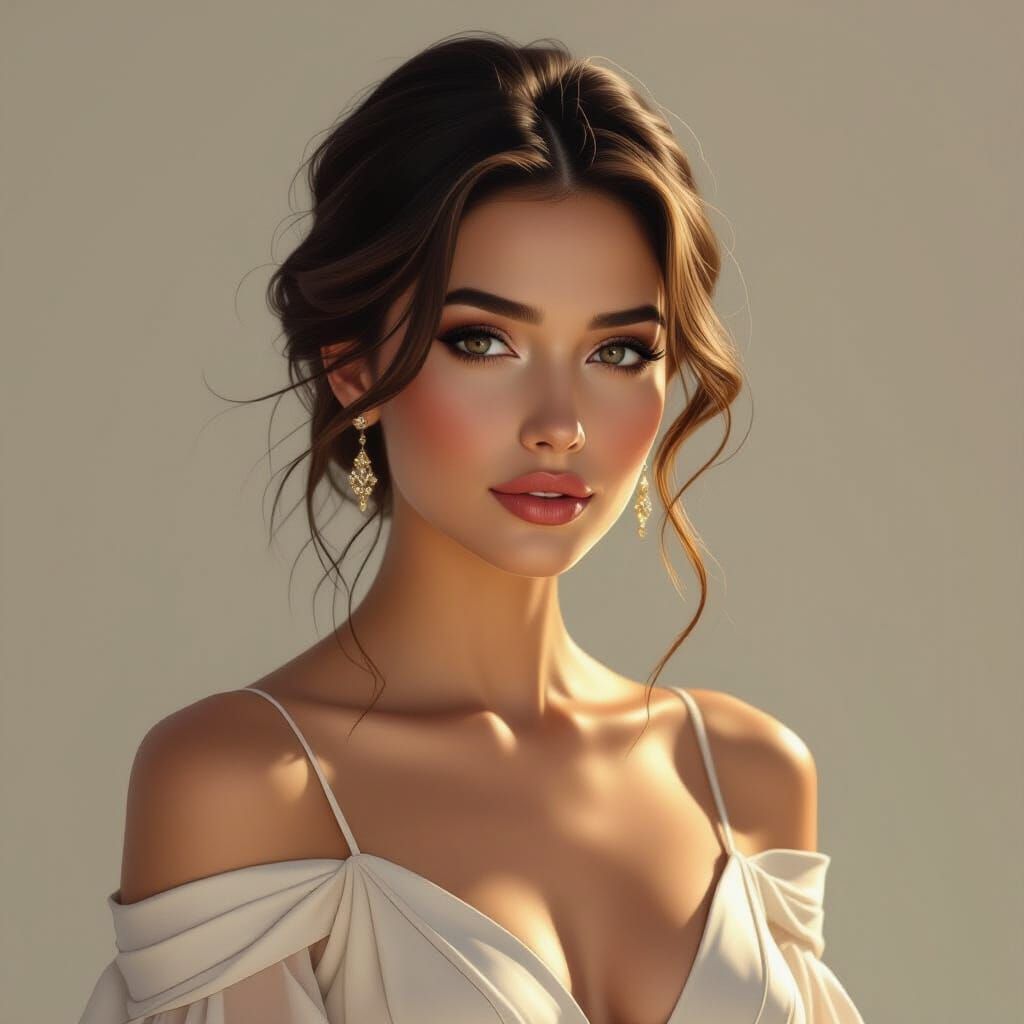 Elegant Woman Portrait in Digital Cinematic Style